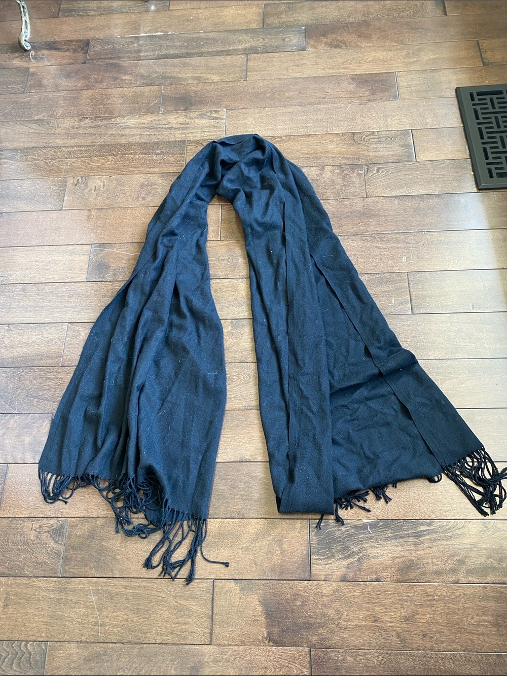 Classic Black Fringe Men's Scarf